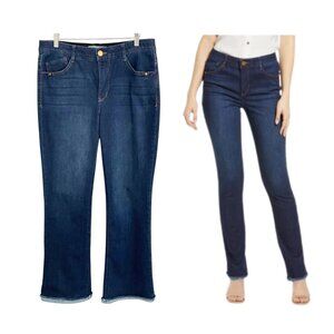 Wit & Wisdom Jeans Women 8 Petite Bootcut Raw Hem Ab Solution L22661XKS Blue